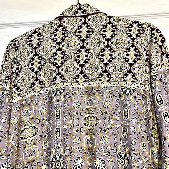 LOGO Longline Duster Patchwork boho cardigan kimono Jacket women’s size XS - Picture 7 of 12